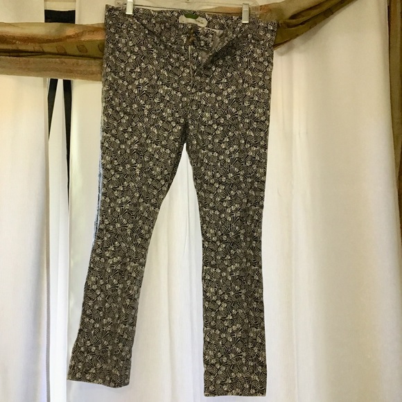 Anthropologie Cropped Pants Pineapple Strech 12 - Picture 1 of 3